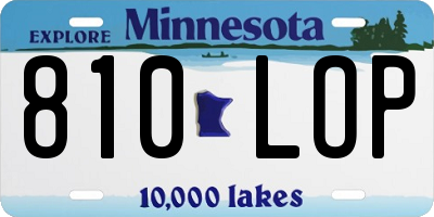 MN license plate 810LOP