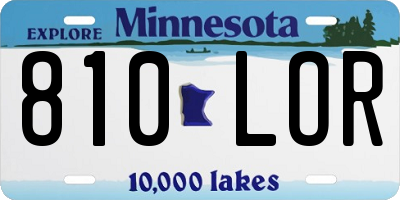 MN license plate 810LOR