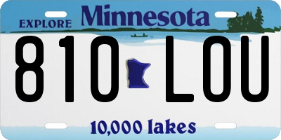 MN license plate 810LOU