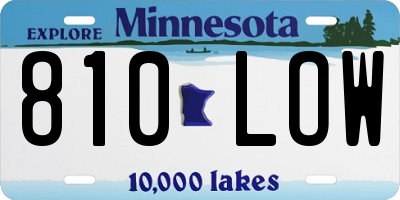 MN license plate 810LOW