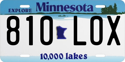 MN license plate 810LOX