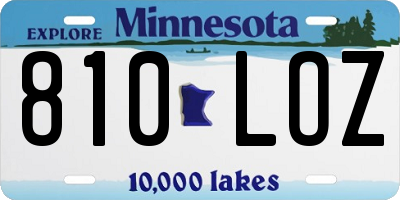 MN license plate 810LOZ