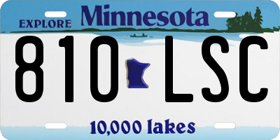 MN license plate 810LSC