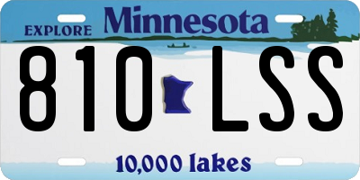 MN license plate 810LSS