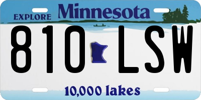 MN license plate 810LSW