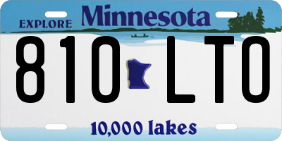 MN license plate 810LTO