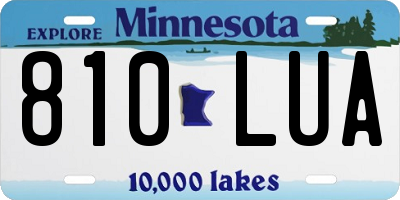 MN license plate 810LUA