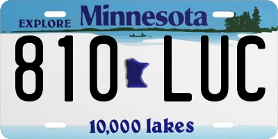 MN license plate 810LUC