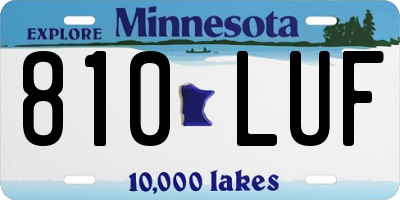 MN license plate 810LUF