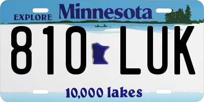 MN license plate 810LUK