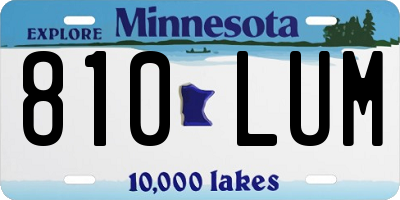 MN license plate 810LUM