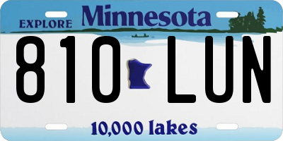 MN license plate 810LUN