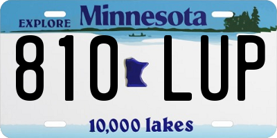 MN license plate 810LUP