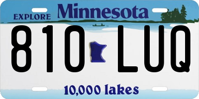 MN license plate 810LUQ