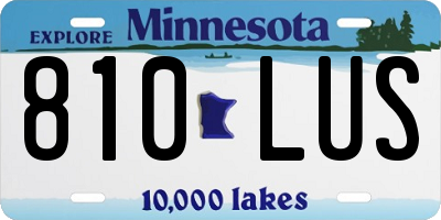MN license plate 810LUS