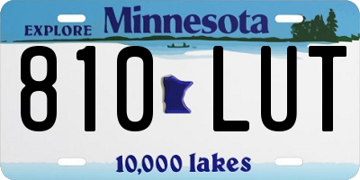 MN license plate 810LUT