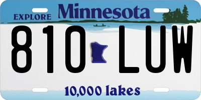 MN license plate 810LUW
