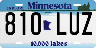 MN license plate 810LUZ