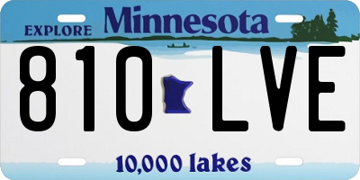 MN license plate 810LVE