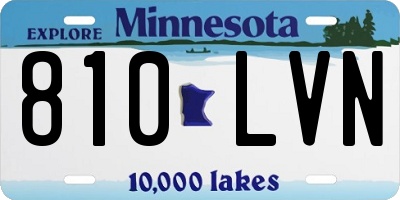 MN license plate 810LVN