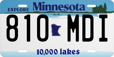 MN license plate 810MDI