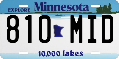 MN license plate 810MID