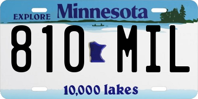 MN license plate 810MIL
