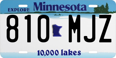 MN license plate 810MJZ