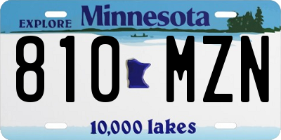 MN license plate 810MZN
