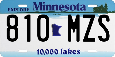 MN license plate 810MZS
