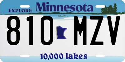 MN license plate 810MZV
