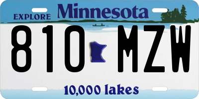 MN license plate 810MZW