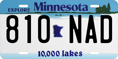MN license plate 810NAD