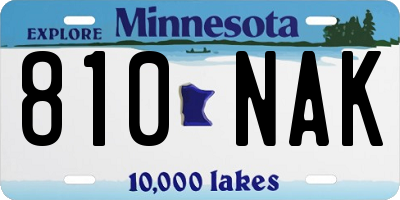 MN license plate 810NAK