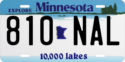 MN license plate 810NAL