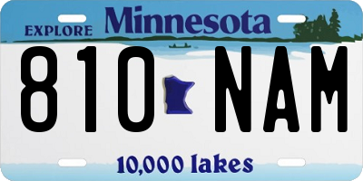 MN license plate 810NAM