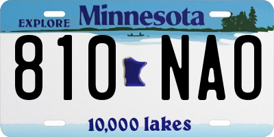 MN license plate 810NAO