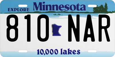 MN license plate 810NAR