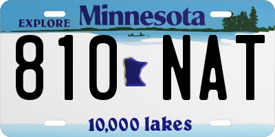 MN license plate 810NAT