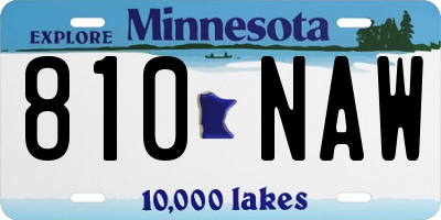 MN license plate 810NAW
