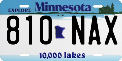 MN license plate 810NAX