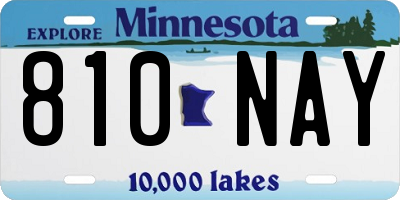 MN license plate 810NAY