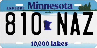 MN license plate 810NAZ