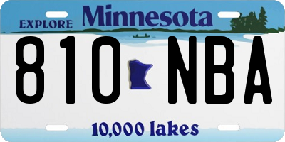 MN license plate 810NBA