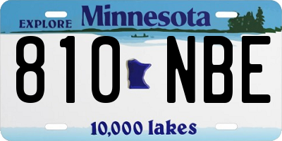 MN license plate 810NBE