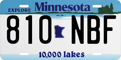 MN license plate 810NBF