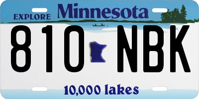 MN license plate 810NBK