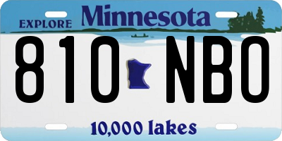 MN license plate 810NBO
