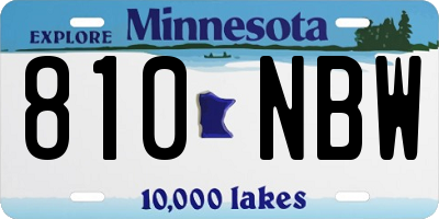 MN license plate 810NBW