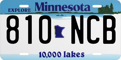 MN license plate 810NCB